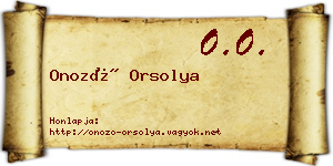 Onozó Orsolya névjegykártya